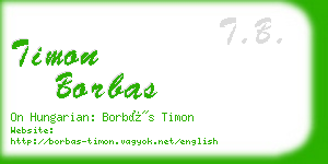 timon borbas business card